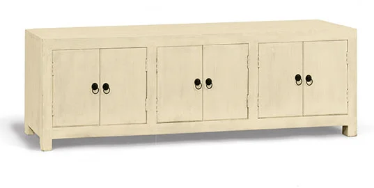 Mesa de televisión 6 puertas crema Agra Mesa de televisión 6 puertas crema Agra