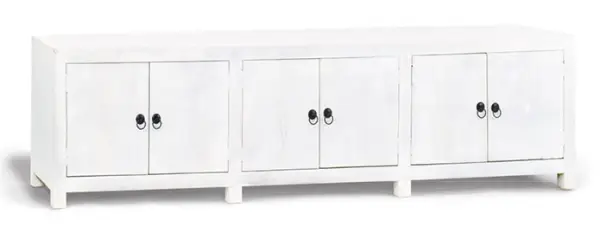 Mesa de televisión grande 6 puertas blanco Agra
