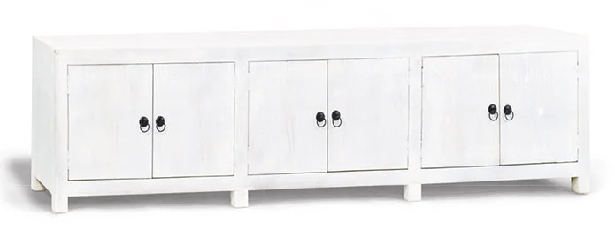 Mesa de televisión grande 6 puertas blanco Agra
