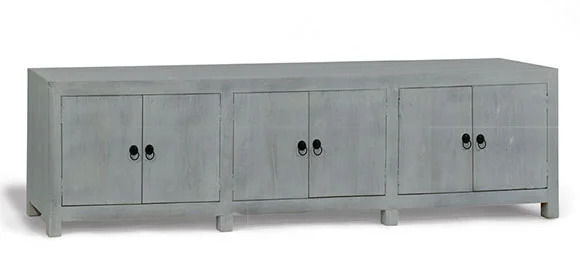 Mesa de televisión grande 6 puertas gris Agra
