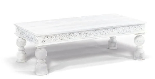 Mesa de centro rectangular blanco Cachemira Mesa de centro rectangular blanco Cachemira