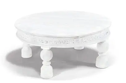 Mesa de centro rectangular blanco Cachemira