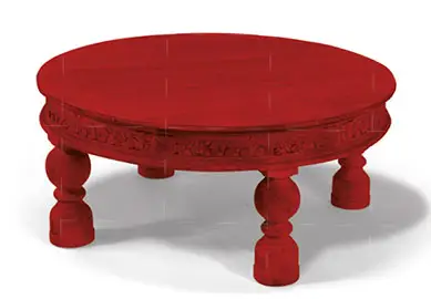 Mesa de centro redonda rojo Cachemira