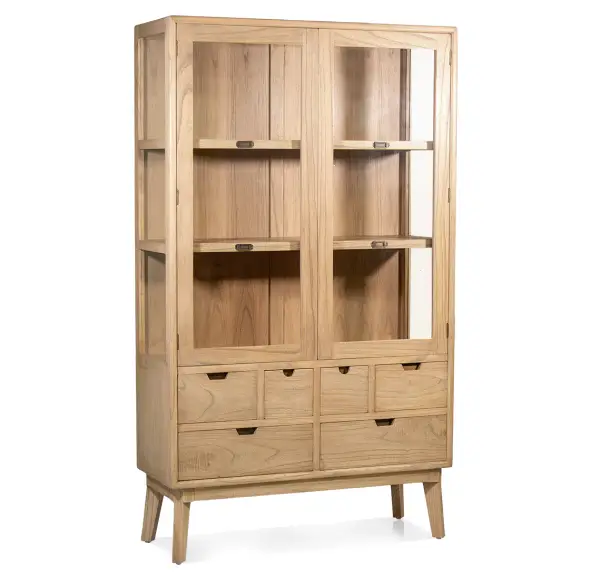 Vitrina de 2 puertas natural Scandi
