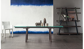 Mesa de comedor gris antracita Tracks Bonaldo