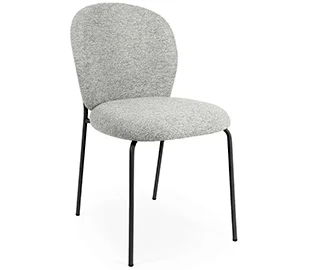 Silla tapizada gris metal negro Nario Silla tapizada gris metal negro Nario