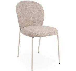 Silla tapizada taupe metal beige Nario