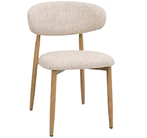 Silla tapizada beige y metal Aka Class