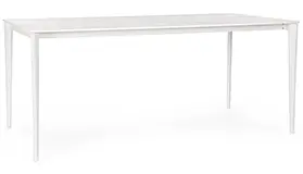 Mesa de comedor metal y porcelánico blanco Reija
