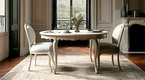 Mesa de Comedor Guzet La rochelle  redonda Extensible 120/160 cms. Mesa de Comedor Guzet La rochelle  redonda Extensible 120/160 cms.