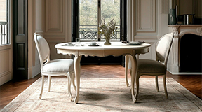 Mesa de Comedor Guzet La rochelle  redonda Extensible 120/160 cms.