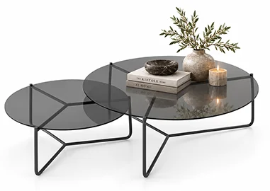 Mesa de centro nido cristal fumé Varila by Bodonni
