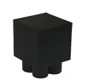 Mesa auxiliar en madera maciza roble bloque Kimi