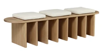 Banco madera roble maciza con cojines Onix Banco madera roble maciza con cojines Onix