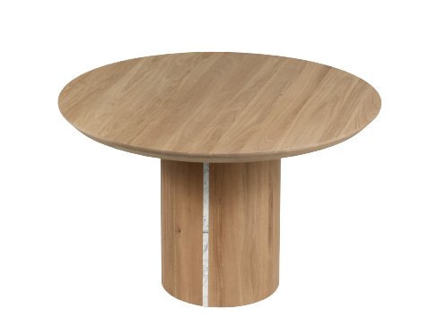 Mesa de comedor circular roble macizo mrmol Scar