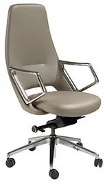 Silla de oficina giratoria polipiel gris