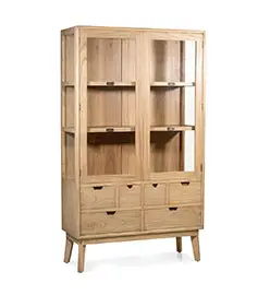 Vitrina de 2 puertas natural Scandi