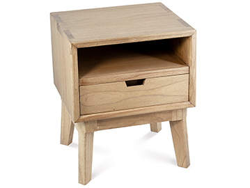Mesita de noche 1 cajón natural Scandi