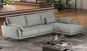Sofá con chaise longue retro Justine