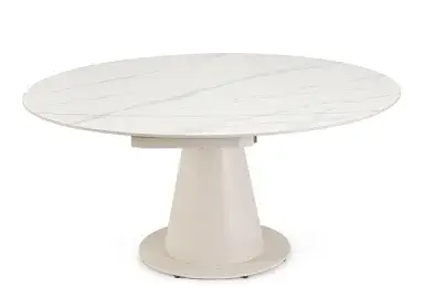 Mesa de comedor extensible de acero beige Jami