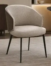 Silla tapizada beige Kinsley