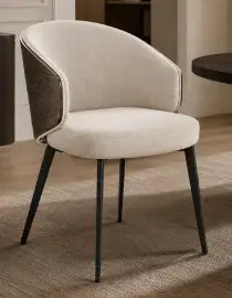 Silla tapizada beige claro Kinsley