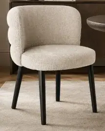 Silla de acero y tapizado crema Ilma