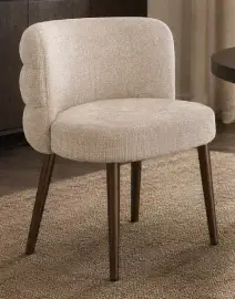 Silla de acero y tapizado beige Ilma