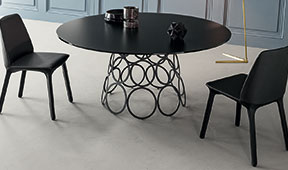 Mesa de comedor redonda cristal Hulahoop Bonaldo