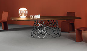Mesa de comedor nogal americano Hulahoop Bonaldo