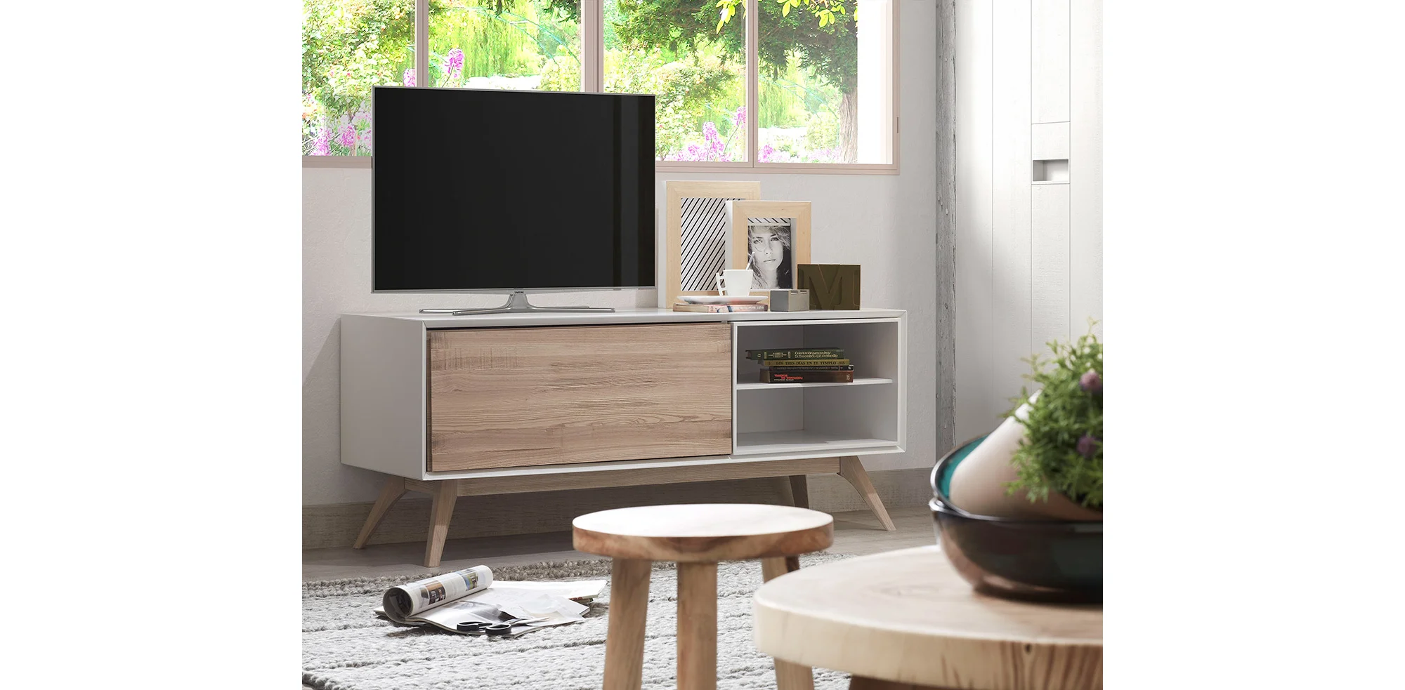 Mueble de Tv 1 puerta nordico Quatre 2