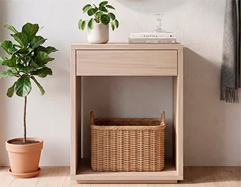 Consola estrecha 1 cajón roble nórdica Osaka Consola estrecha 1 cajón roble nórdica Osaka