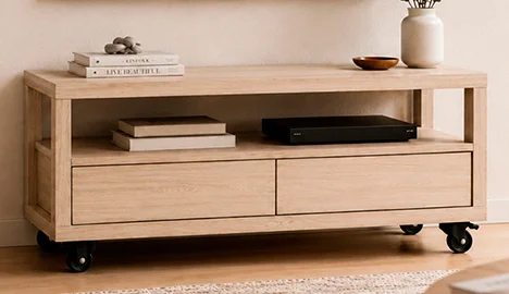 Mueble tv pequeño con ruedas nórdico Sendai