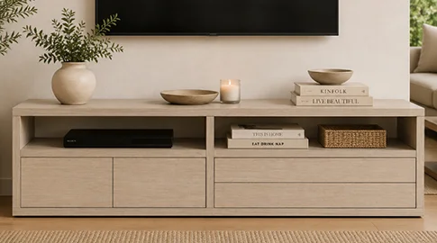 Mueble tv 2 puertas 2 cajones nórdico Sendai