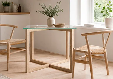 Mesa de comedor cristal nórdica Cross