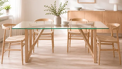 Mesa de comedor fija roble nórdica Spider