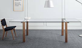 Mesa de comedor extensible cristal Livitone Tonelli
