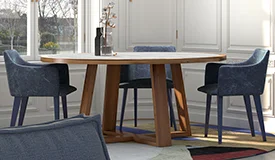 Mesa de comedor redonda efecto porcelánico industrial Lorien Mesa de comedor redonda efecto porcelánico industrial Lorien