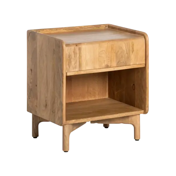 Mesita de noche en madera natural de mango Namur