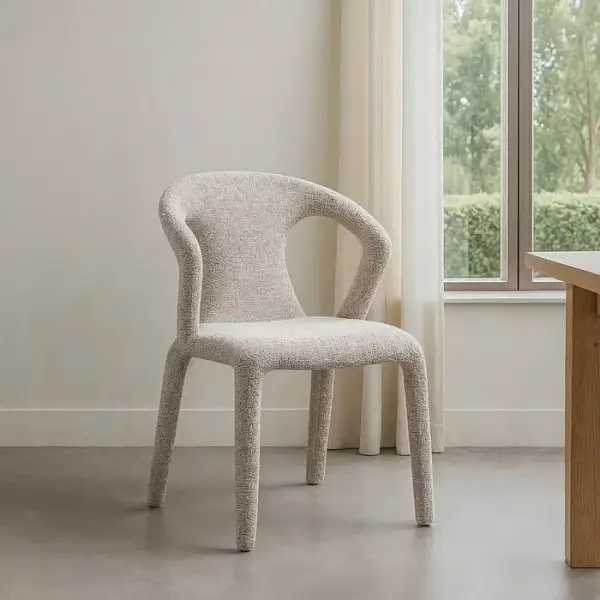 Silla tapizada jaspeado gris Akeiron