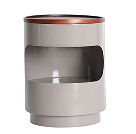 Mesa de noche redonda metal gris Noa Mesa de noche redonda metal gris Noa
