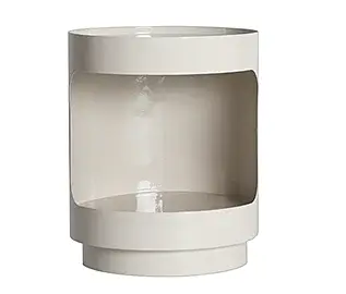 Mesa de noche redonda metalica blanca Mist