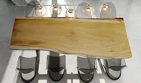 Mesa de comedor madera maciza iroko Arges