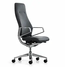 Sillón despacho giratorio negro piel sintética