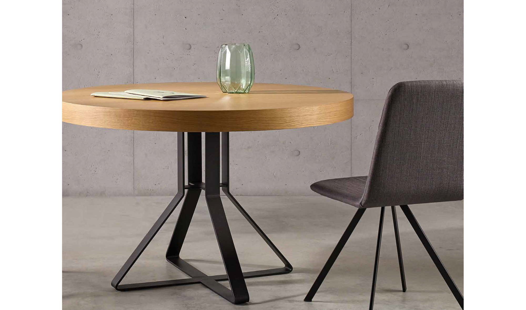 Mesa de comedor Milo redonda extensible