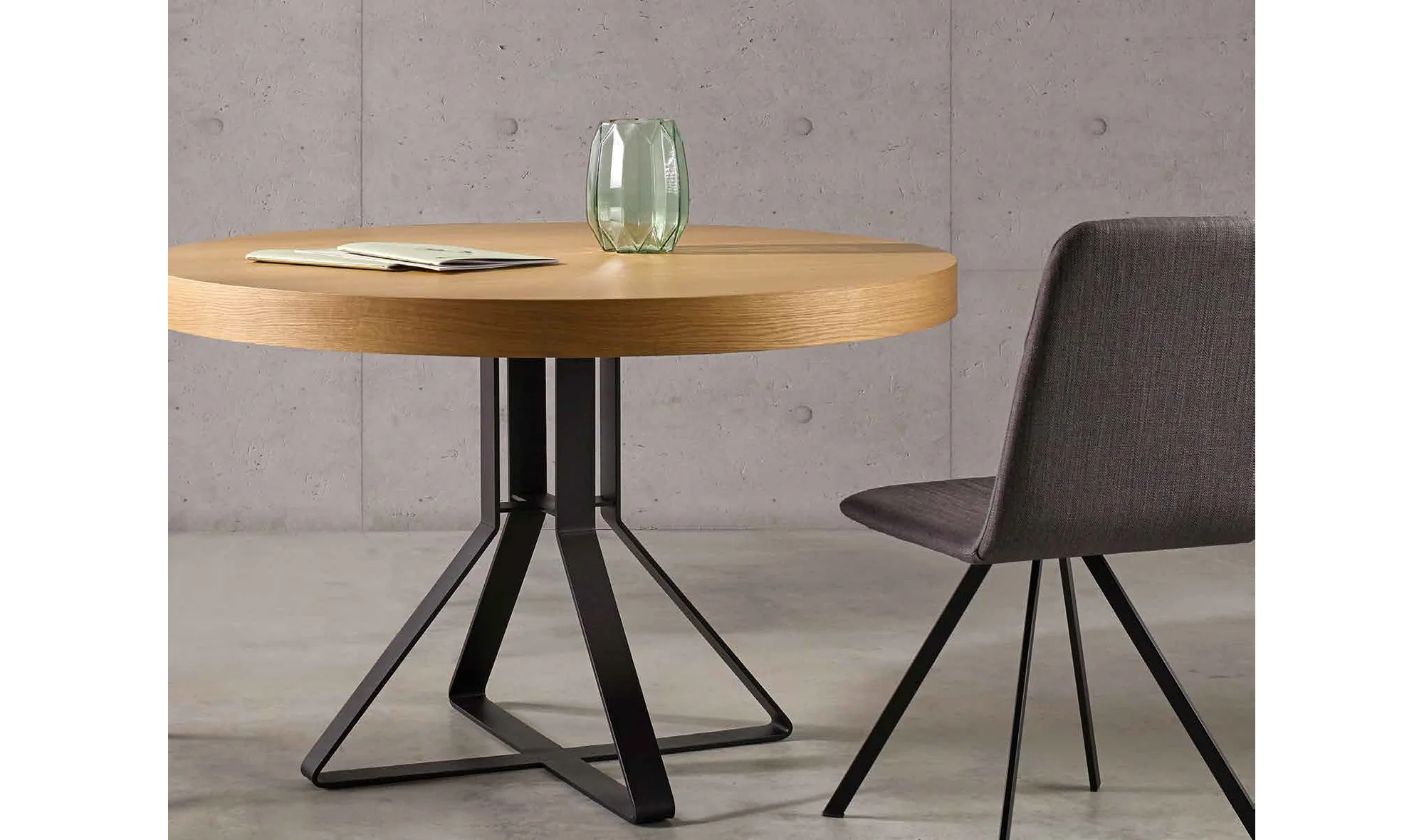 Mesa de comedor Milo redonda extensible