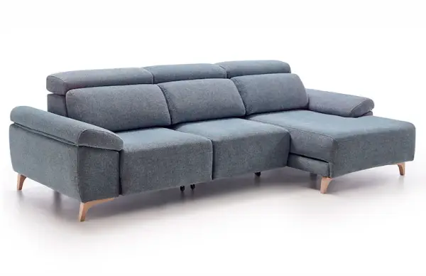 Sofá con chaise longue patas de madera relax Noopi