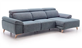 Sof con chaise longue patas de madera relax Noopi