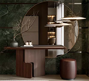 Consola madera y porcelánico Varese