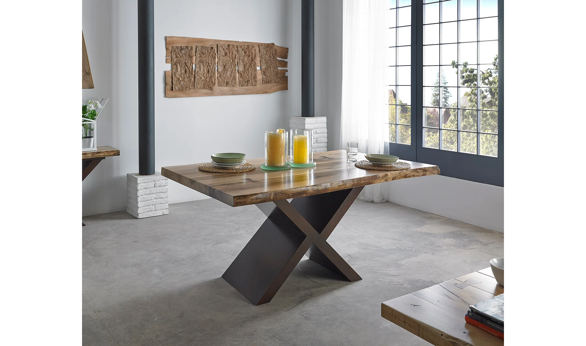 Mesa de comedor tronco nogal